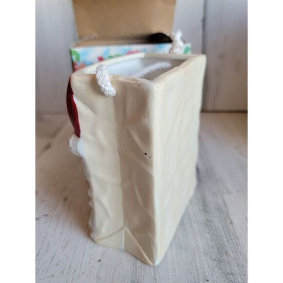 Ceramic paper bag Santa Claus face Mini xmas figure - Picture 3 of 7